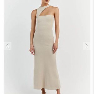 Dissh Adalyn asymmetrical dress in the color “stone”